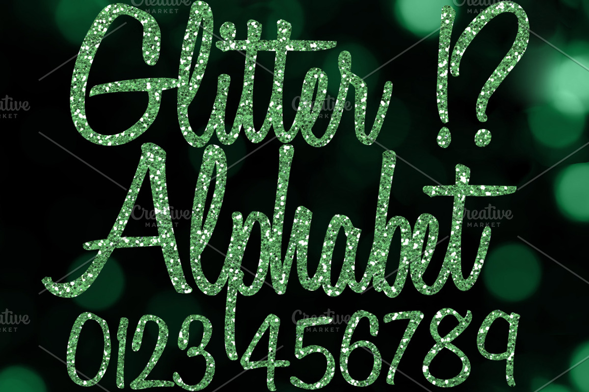 Green Glitter Alphabet Clip Art, an Object Graphic by Paper Element (Photo 1 of 5)