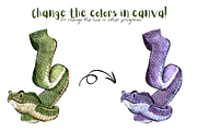 Magic Snake Clipart - Hand Drawn PNG, an Animal Illustration by Lenninator Digital (Thumbnail 6 of 7)