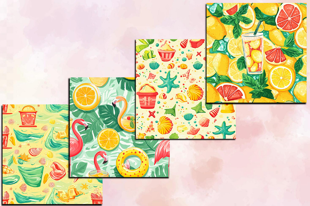 Summer Seamless Pattern, an Illustration by SVGArt (Photo 2 of 9)