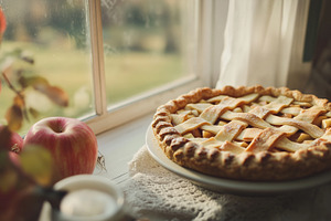 Freshly baked apple pie with golden, a Food & Drink Photo by MistyDay