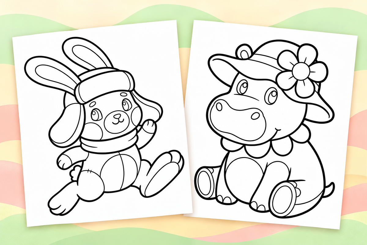 Soft Plushies Coloring Pages Vol. 1, an Object Illustration by Inkivelle Studio (Photo 2 of 3)