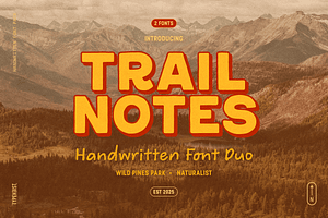Trail Notes Handwritten Font Duo