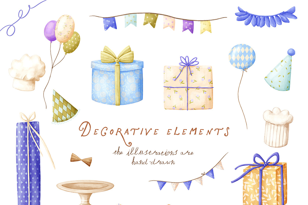 Yummy party - whimsy clipart, a Decorative Illustration by polikarpovaart (Photo 21 of 22)