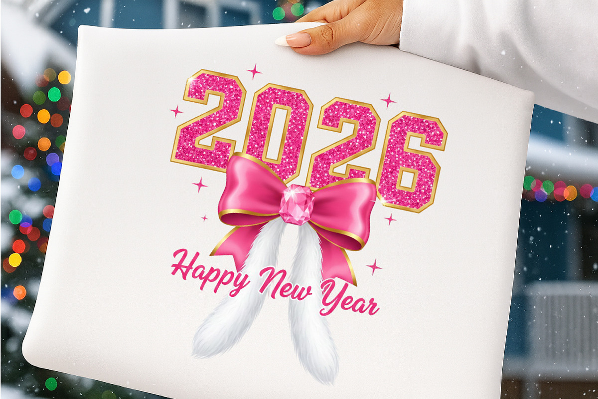 Pink Bow New Year Sublimination, an Illustration by SinaCreation (Photo 9 of 11)