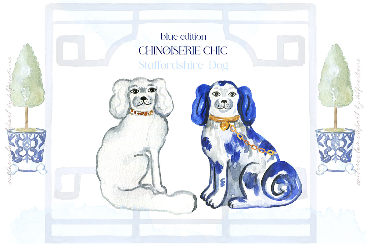 Chinoiserie Blue Watercolor, a Decorative Illustration by LABFcreations (Photo 7 of 10)