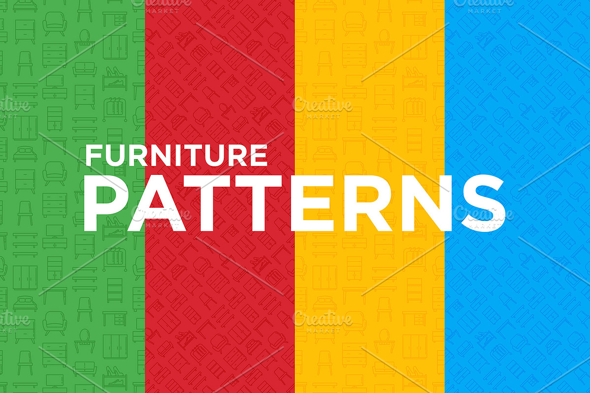 Furniture Patterns Collection, a Pattern Graphic by Alex Blogoodf