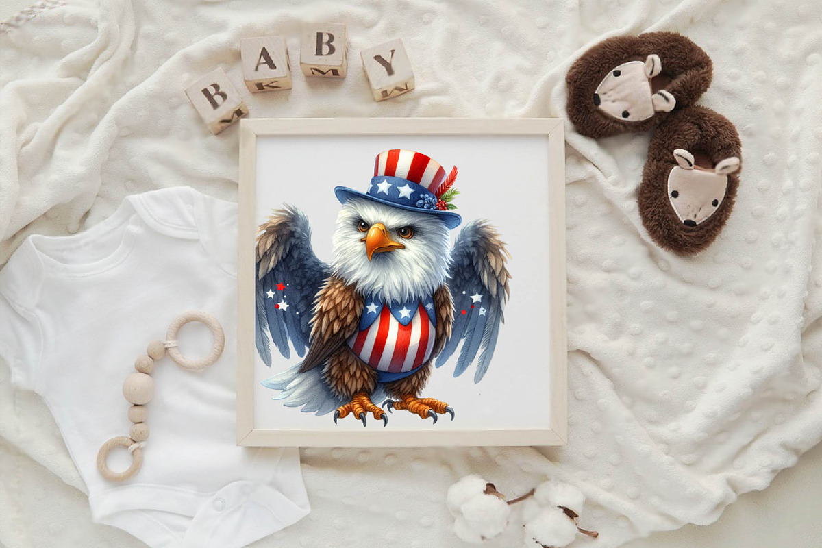 Watercolor Patriotic Eagles Clipart, an Animal Illustration by Craft Nest (Photo 3 of 4)