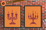 12 Candelabra Halloween Stamp Brush, a Brush Add-On by vectstudio (Thumbnail 7 of 10)