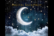 Digital Backdrop,Night moon Backdrop, a Background Graphic by MajorArtTm (Thumbnail 3 of 4)