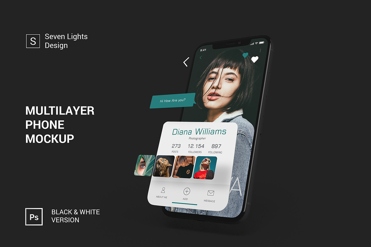 iPhone X Multilayer Mockup #3, an iPhone Mockup by Seven Lights (Photo 1 of 5)
