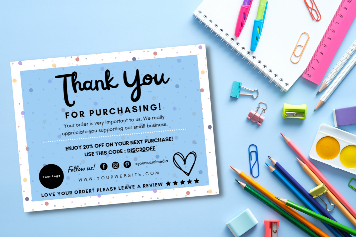 Thank You Card for Business - Polka, a Card Template by Miku Waku (Photo 2 of 3)