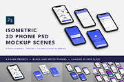Isometric Phone Mockups, an iPhone Mockup by velvetmade.designs (Thumbnail 1 of 17)