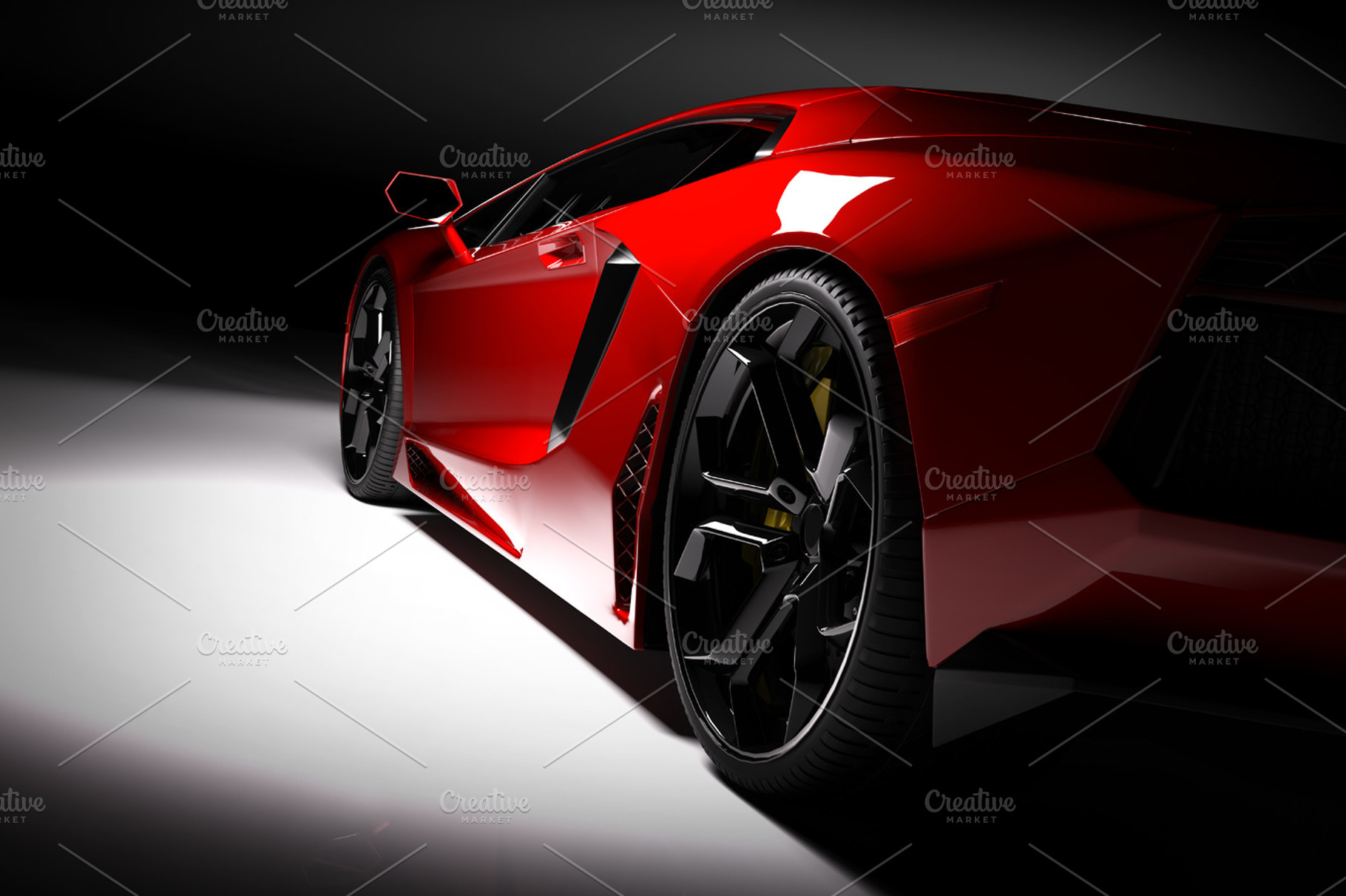 Red fast sports car in spotlight featuring car, fast, and sports, a Transportation Photo by Photocreo Michal Bednarek