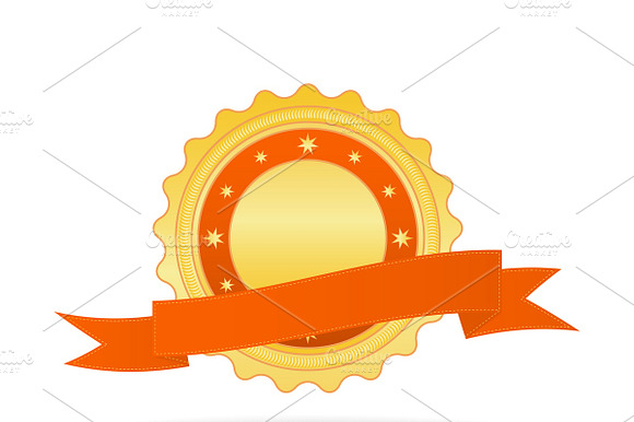 Vector Illustration Of Golden Badge