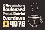 Quinia Retro - Boldextrude Food Font, a Sans Serif Font by Nirmana Visual (Thumbnail 4 of 15)