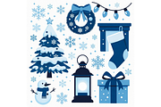 Christmas Winter Blue Snow clipart, a Seasonal Illustration by Creative design (Thumbnail 6 of 7)