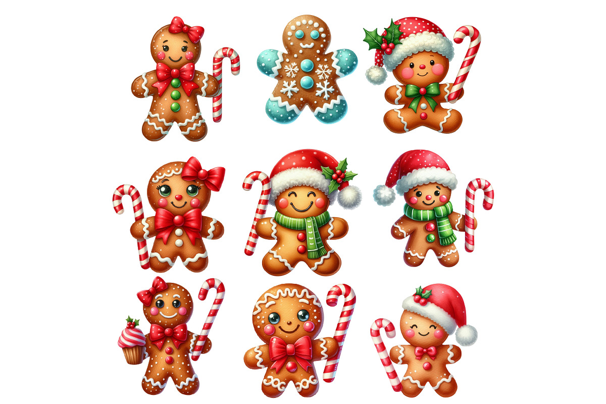 Watercolor Gingerbread Man Clipart, an Illustration by Designworld (Photo 5 of 6)