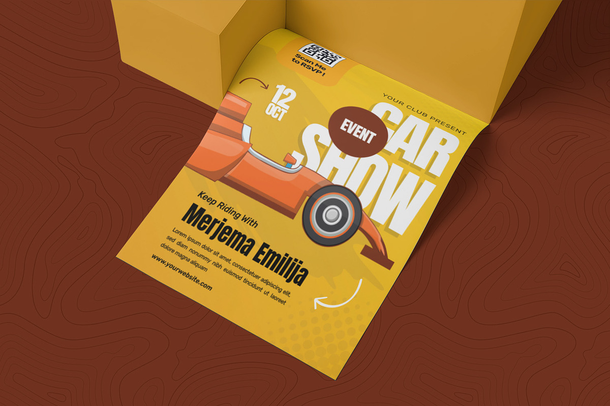 Car Show Yelloit Flyer, a Flyer Template by Esensifiksi.studio (Photo 2 of 2)