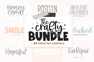 Crafty Font Bundle | 30 Fonts, a Script Font by KA Designs