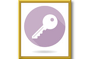 Modern Vector Flat Icon With Key in, an Outline Icon by FineArtStudio (Thumbnail 2 of 3)