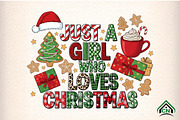 Just A Girl Who Loves Christmas PNG, an Illustration by Craft Nest (Thumbnail 1 of 6)