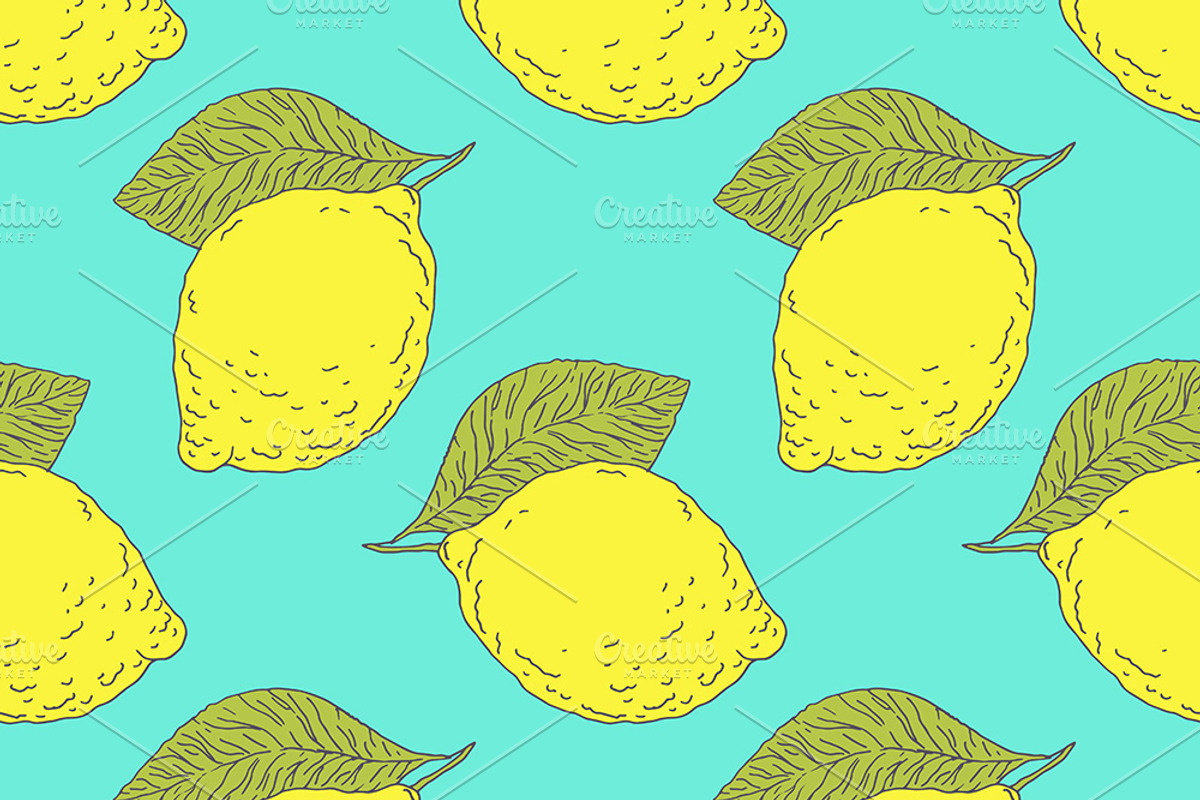 Lemon fruit pattern set, a Pattern Graphic by OKart.studio (Photo 2 of 4)