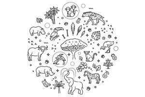 Vector African Animals, an Animal Illustration by Tettygreen