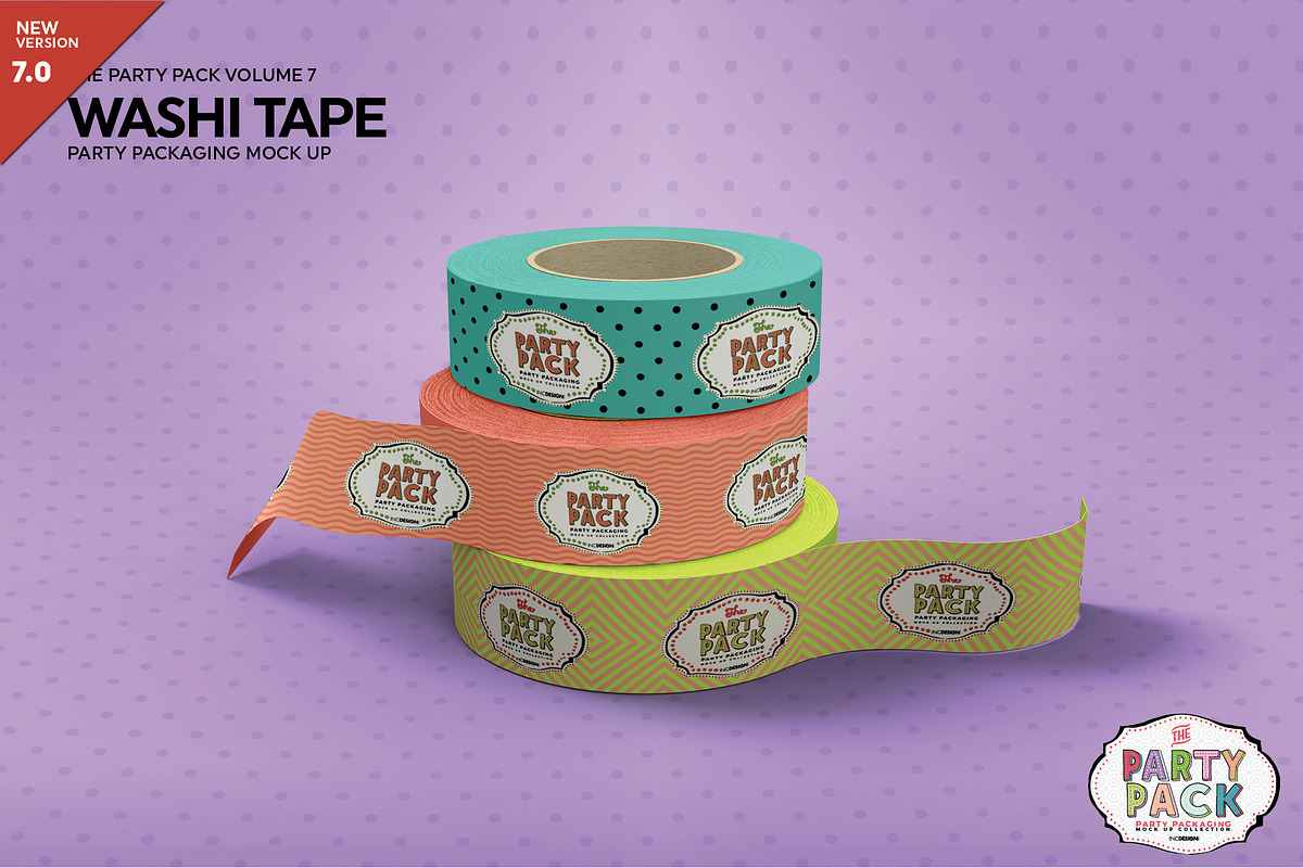 Washi Tape Party Mockup, a Packaging Mockup by INCDesign (Photo 1 of 6)