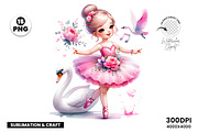 Watercolor Pink Ballerina Clipart, a Person Illustration by Creative Arslan (Thumbnail 8 of 10)