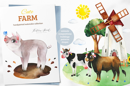 Watercolor Farm Collection.