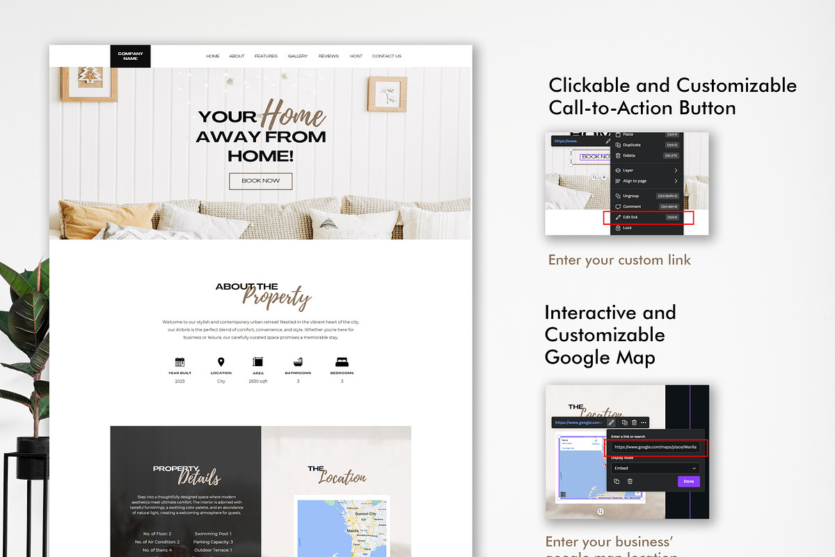 Modern Rental Business Canva Website, a Landing Page Template by ByKopi (Photo 3 of 4)