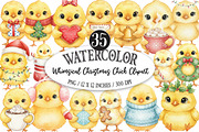 Whimsical Christmas Chick Clipart, an Illustration by Designking (Thumbnail 1 of 5)