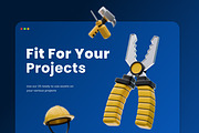 Construction Tools 3D Icons, an Object 3D Model by Azam Creative (Thumbnail 4 of 5)