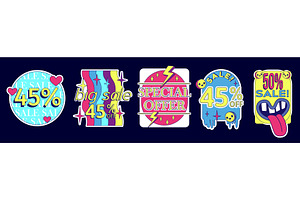 Y2k sale sticker set with retro, an Object Illustration by art PVP - market