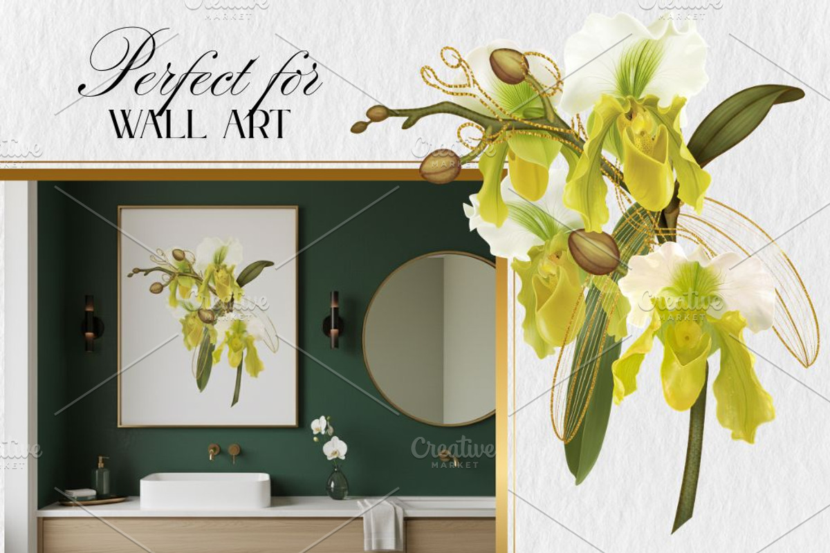 Slipper Orchid Botanical Clipart PNG, a Decorative Illustration by Floraphoria (Photo 7 of 12)
