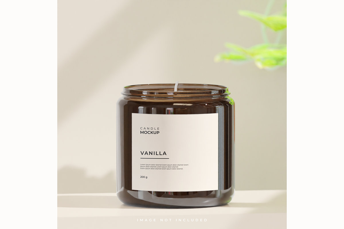 Amber glass candle mockup bundle, a Packaging Mockup by mockupocka (Photo 7 of 9)