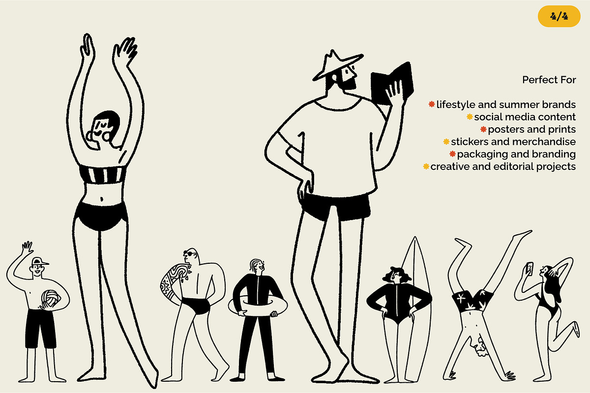 Warm Days: Summer Line Art, a Person Illustration by Olly Kava (Photo 5 of 10)