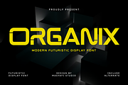 Organix - Modern Futuristic, a Sans Serif Font by Masyafi Studio (Thumbnail 1 of 8)