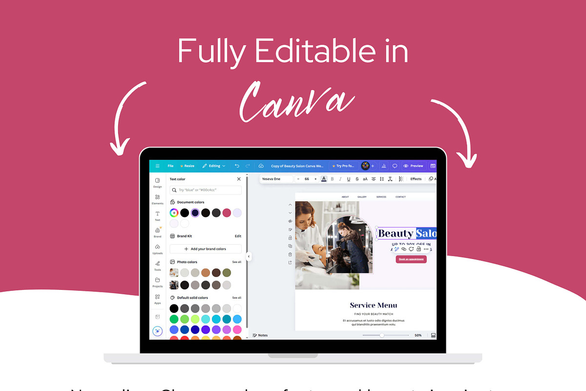 Beauty & Hair Salon Canva Website preview 5