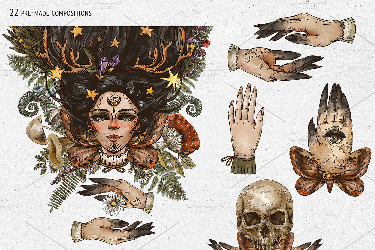 Witchcraft clipart Green witch plant, a Texture Illustration by Belusuab (Photo 10 of 15)