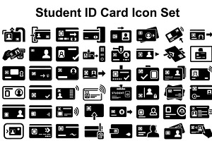 Student ID Card Icon Set, a Graphic by hafijul