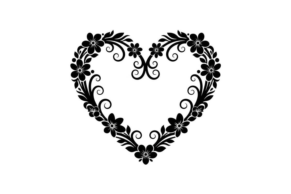 Floral Heart Frame Silhouette Pack, an Illustration by Artivon (Photo 11 of 49)