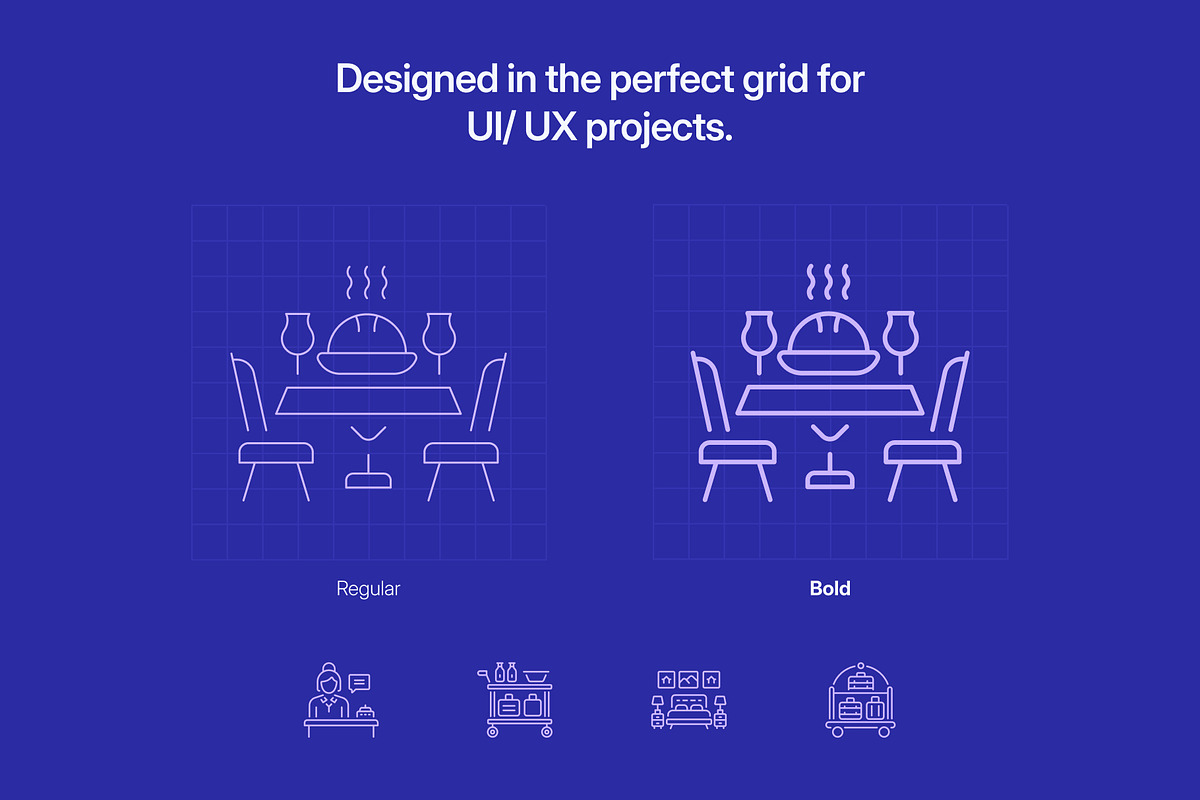 Hotel and Hospitality Icon Set, an Outline Icon by Prosymbols (Photo 3 of 8)