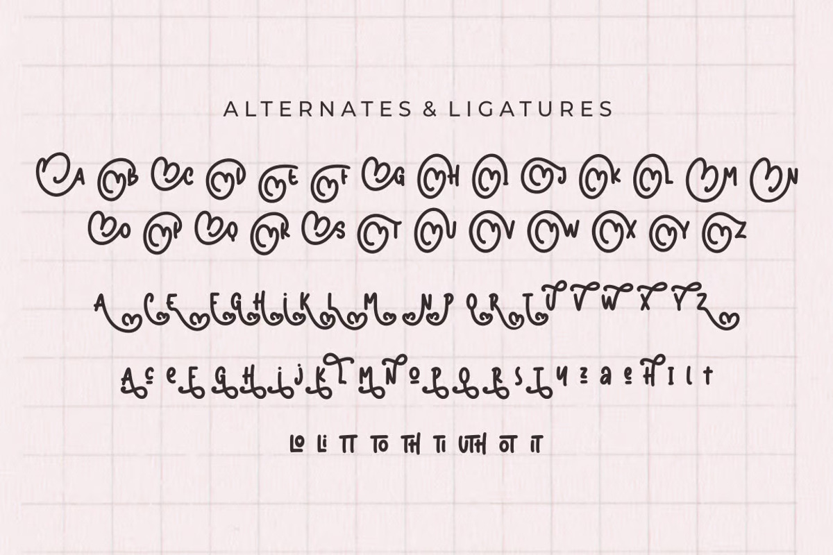 Lovely Valentine Display Font, a Handwritten Font by UInstrument (Photo 3 of 10)