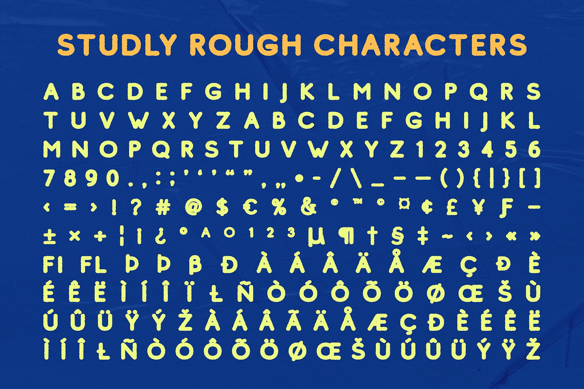 Studly Rough, a Sans Serif Font by Craft Supply Co. (Photo 8 of 8)