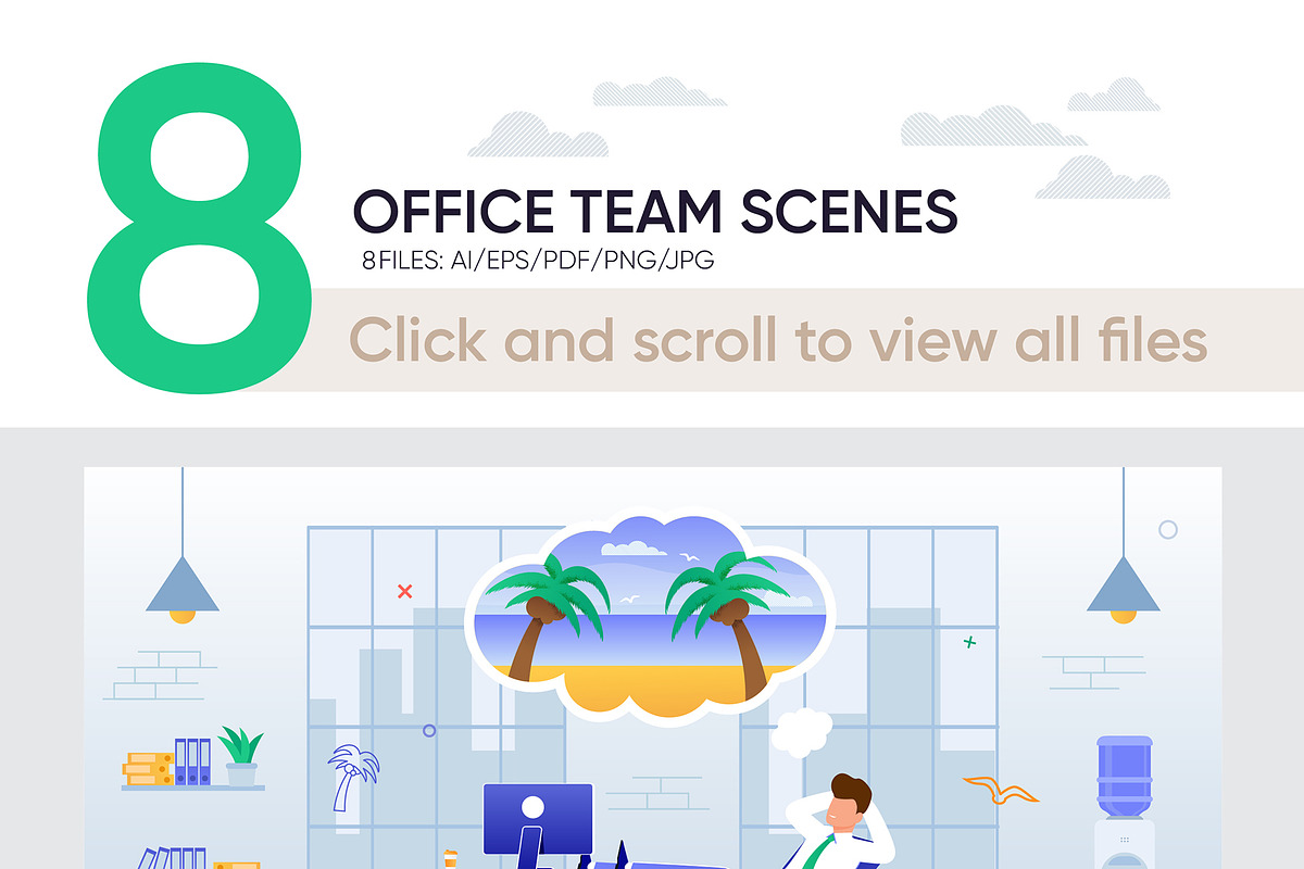 Office Team Vector Scenes, a Websites & App Template by PavelVinnik (Photo 2 of 2)