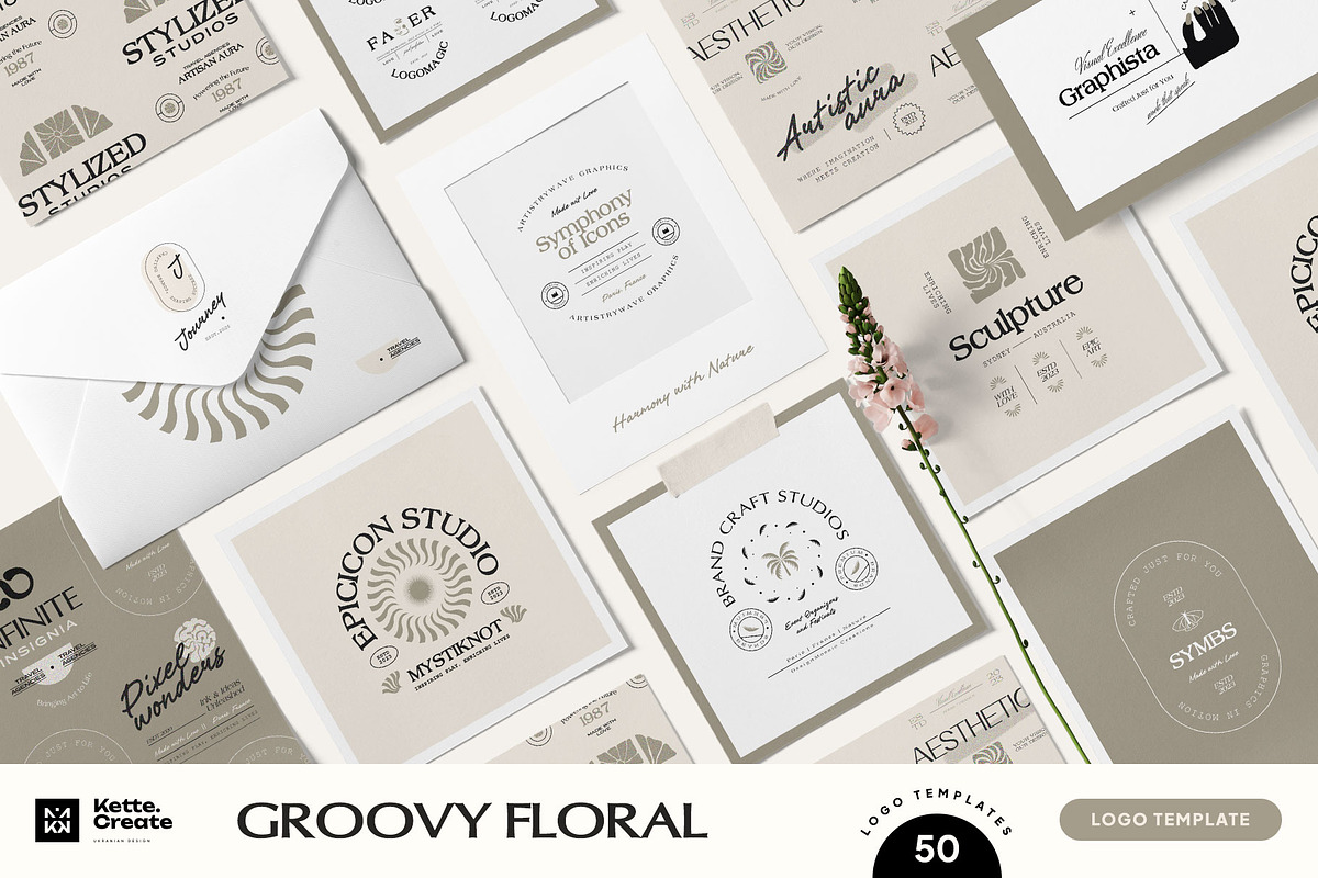 Groovy Floral | Logo Kit, a Branding & Logo Template by KetteCreate (Photo 1 of 22)