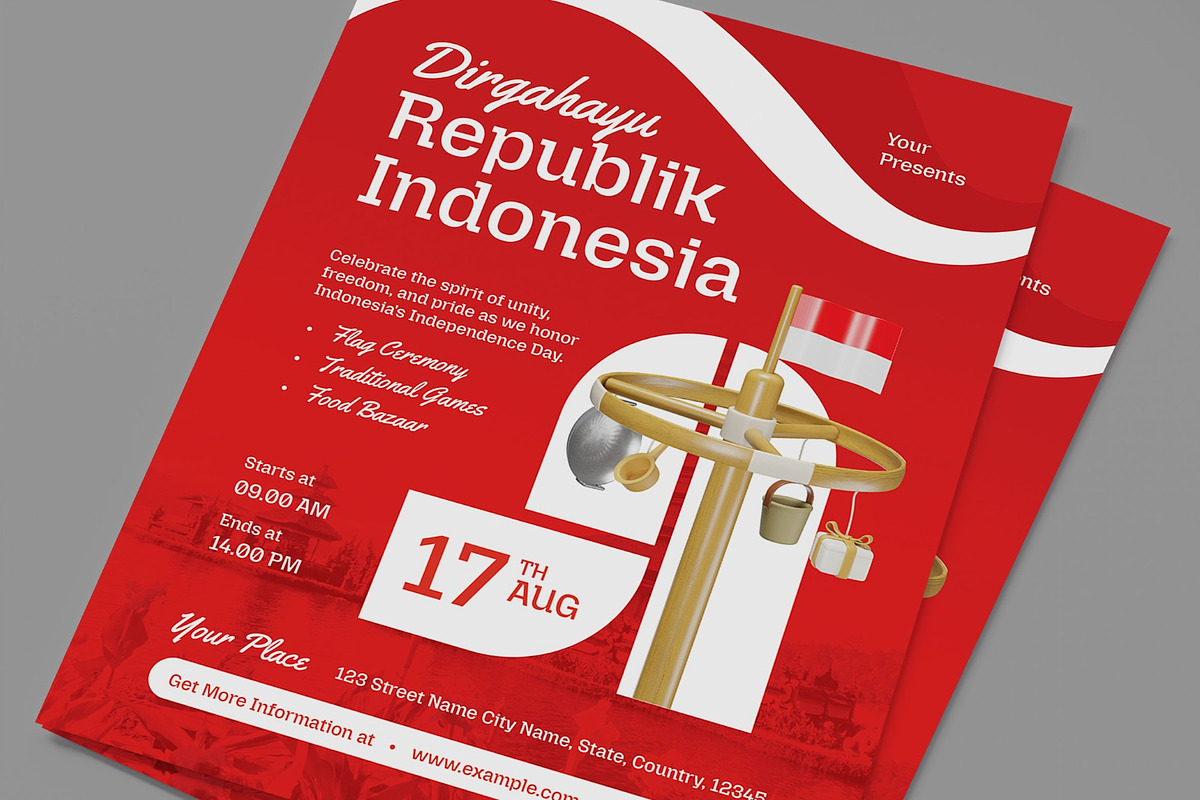 Dirgahayu Republik Indonesia Flyer, a Flyer Template by graphicook (Photo 2 of 3)