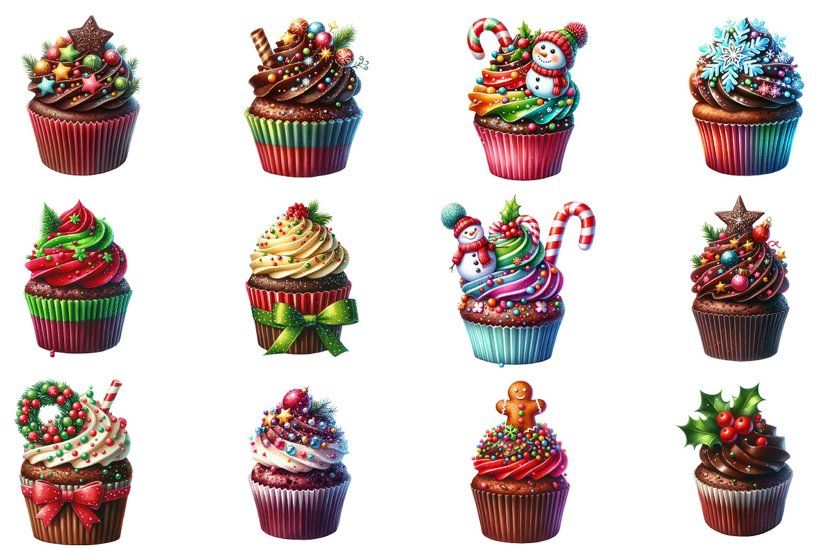 Christmas Chocolate Cupcakes clipart, an Illustration by Designworld (Photo 3 of 3)
