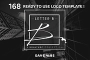 168 LETTER B SIGNATURE monogram logo, a Branding & Logo Template by Whimsical Logoshop (Thumbnail 1 of 16)